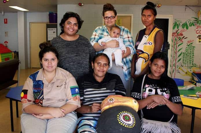 Kirsten Gallagher (back left) with some of the mums in the Sister to Sister antenatal program.