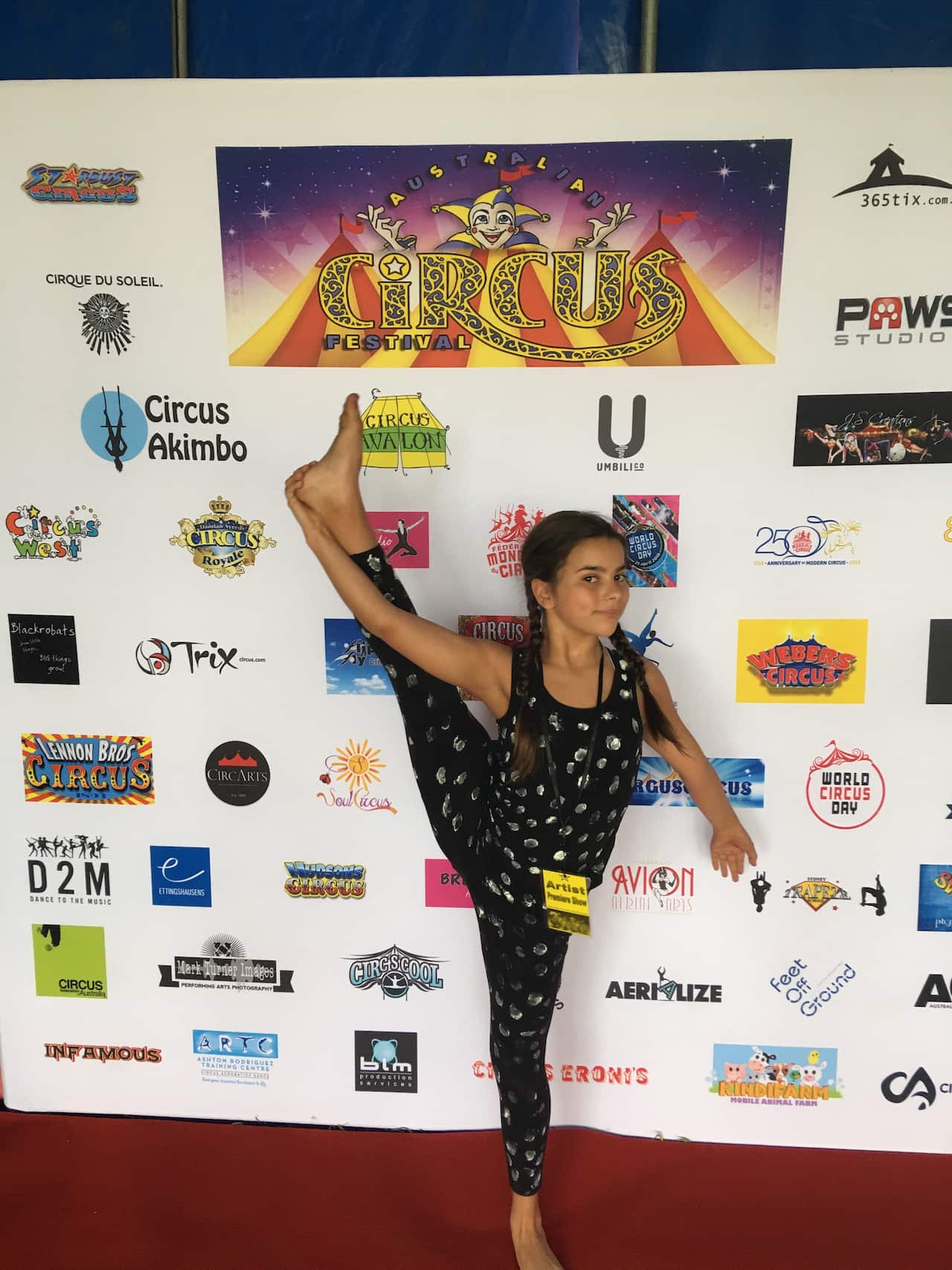 Abigale-Rose Tinker, contortionist at the Australian Circus Festival