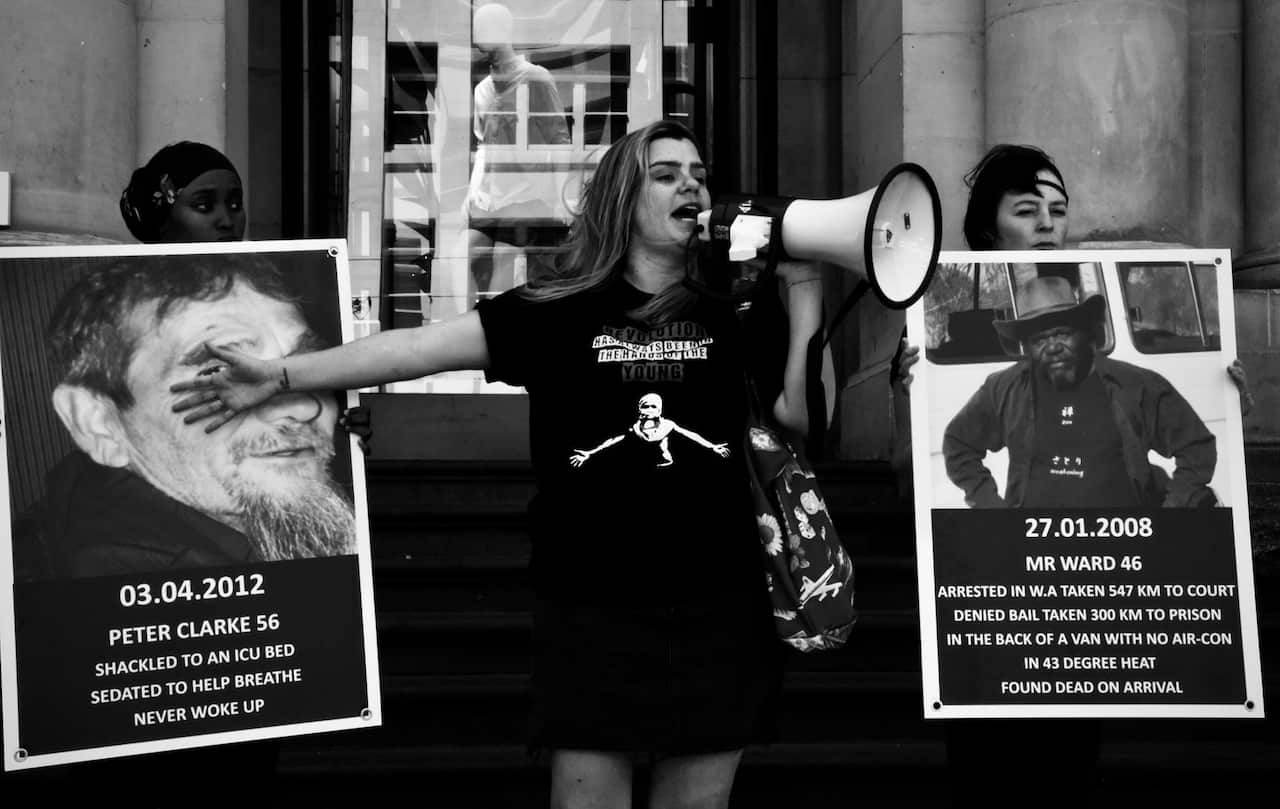 Meriki at the Aboriginal Deaths in Custody Snap Action, 2018