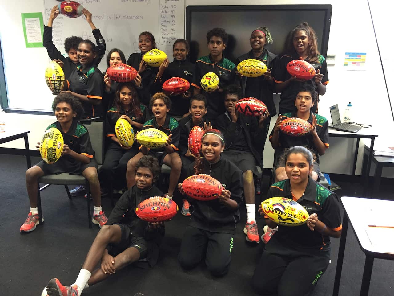 afl kids from melbourne tansition school