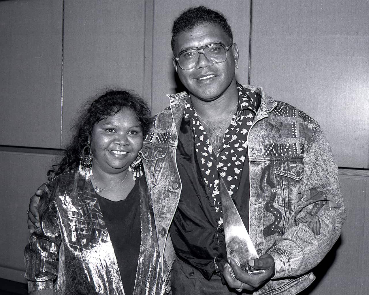 Archie Roach and his late wife Aunty Ruby Hunter athe 1991 ARIA Awards