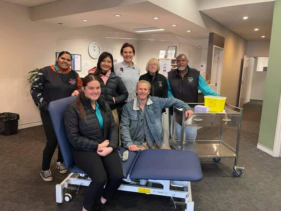 The Armajun Aboriginal Health Service team with Harry