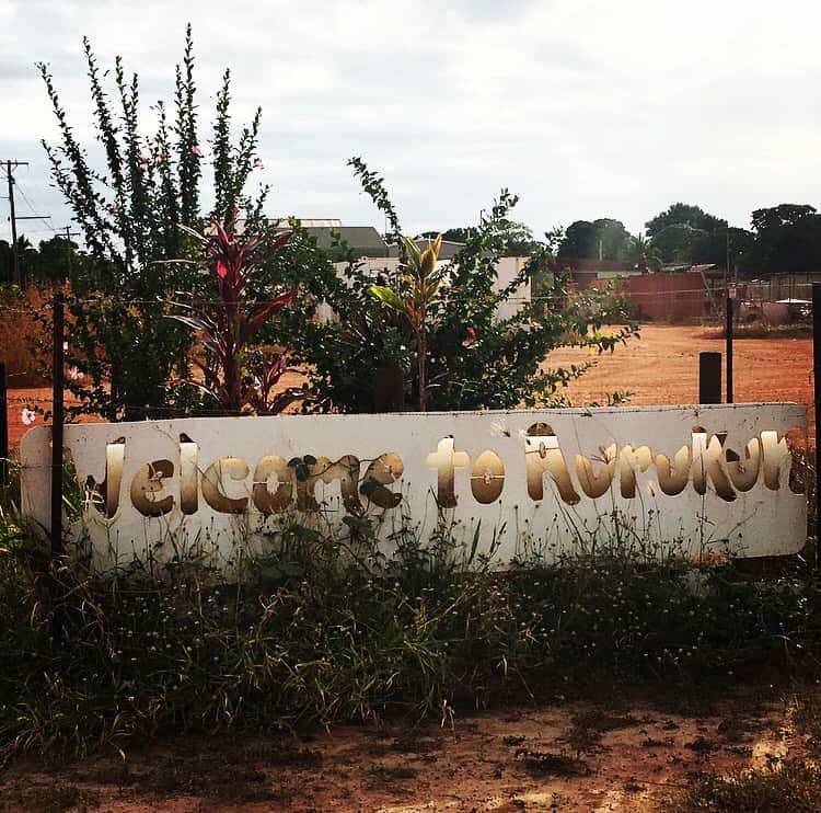 Welcome to Aurukun sign