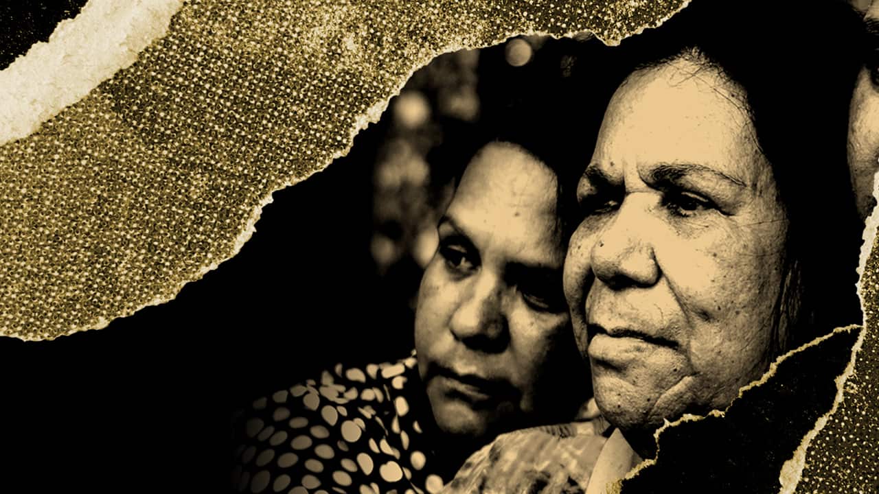A graphic image of two women from The Bowraville Murders.