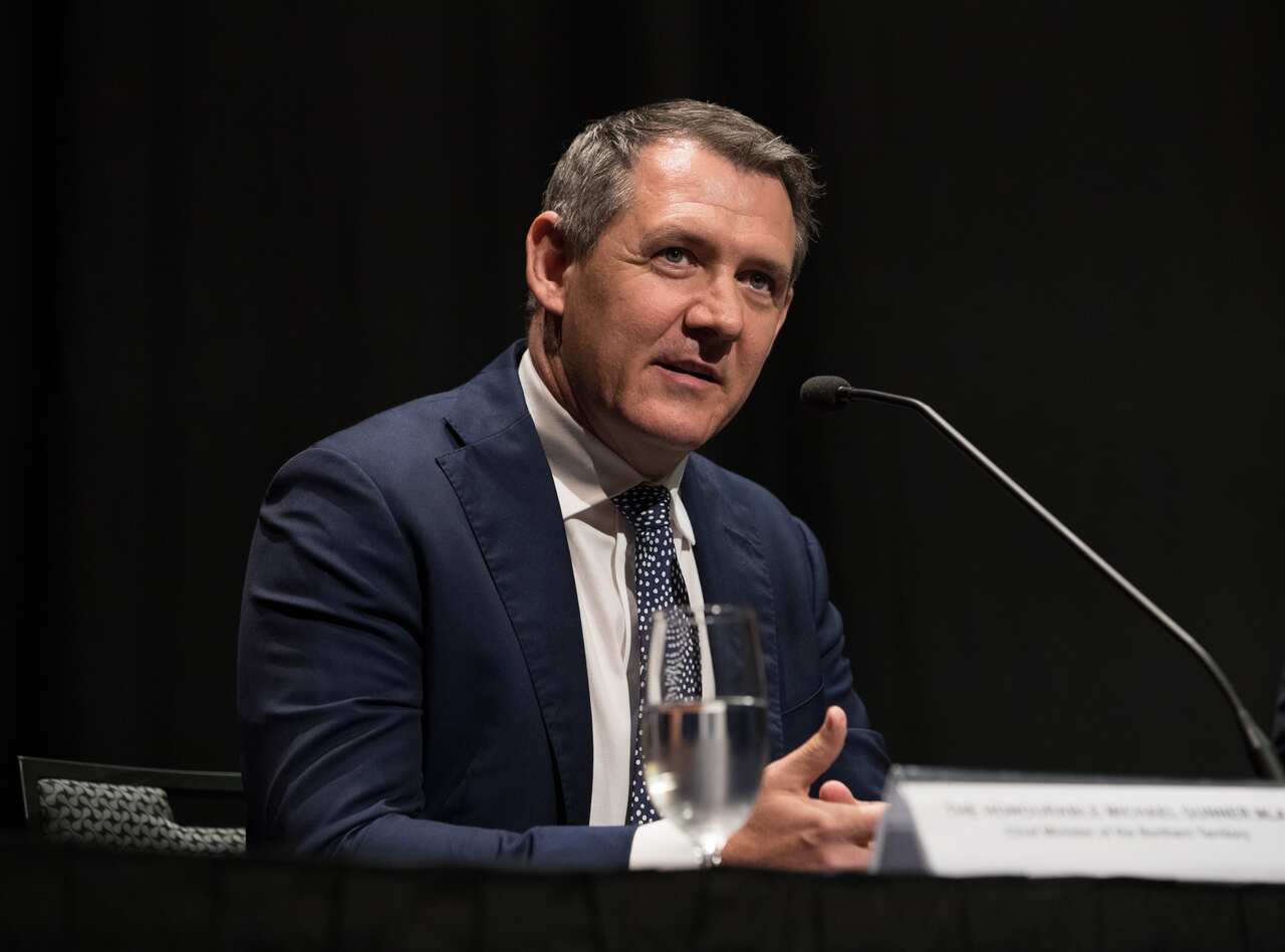 Northern Territory Chief Minister Michael Gunner speaks during a press conference