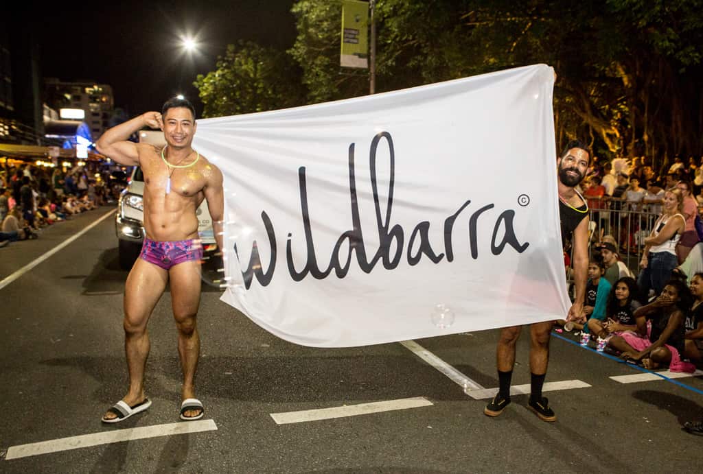 Wild Barra, Shaun Edwards on right, at the Cairns Festival 2017.