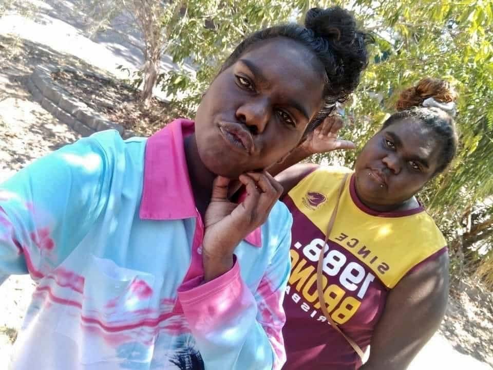 Betty Booth with her sister Paula Booth in Doomadgee 