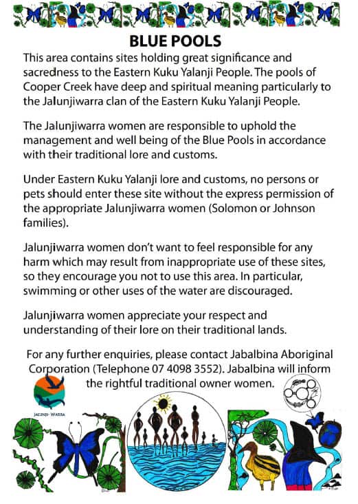 Blue Pools information sheet