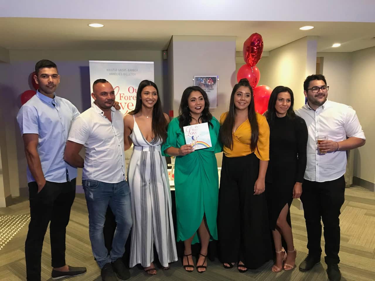 Kristie with her siblings at the book launch