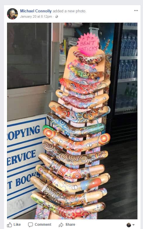 'Bent sticks' sold at a Queensland newsagent.