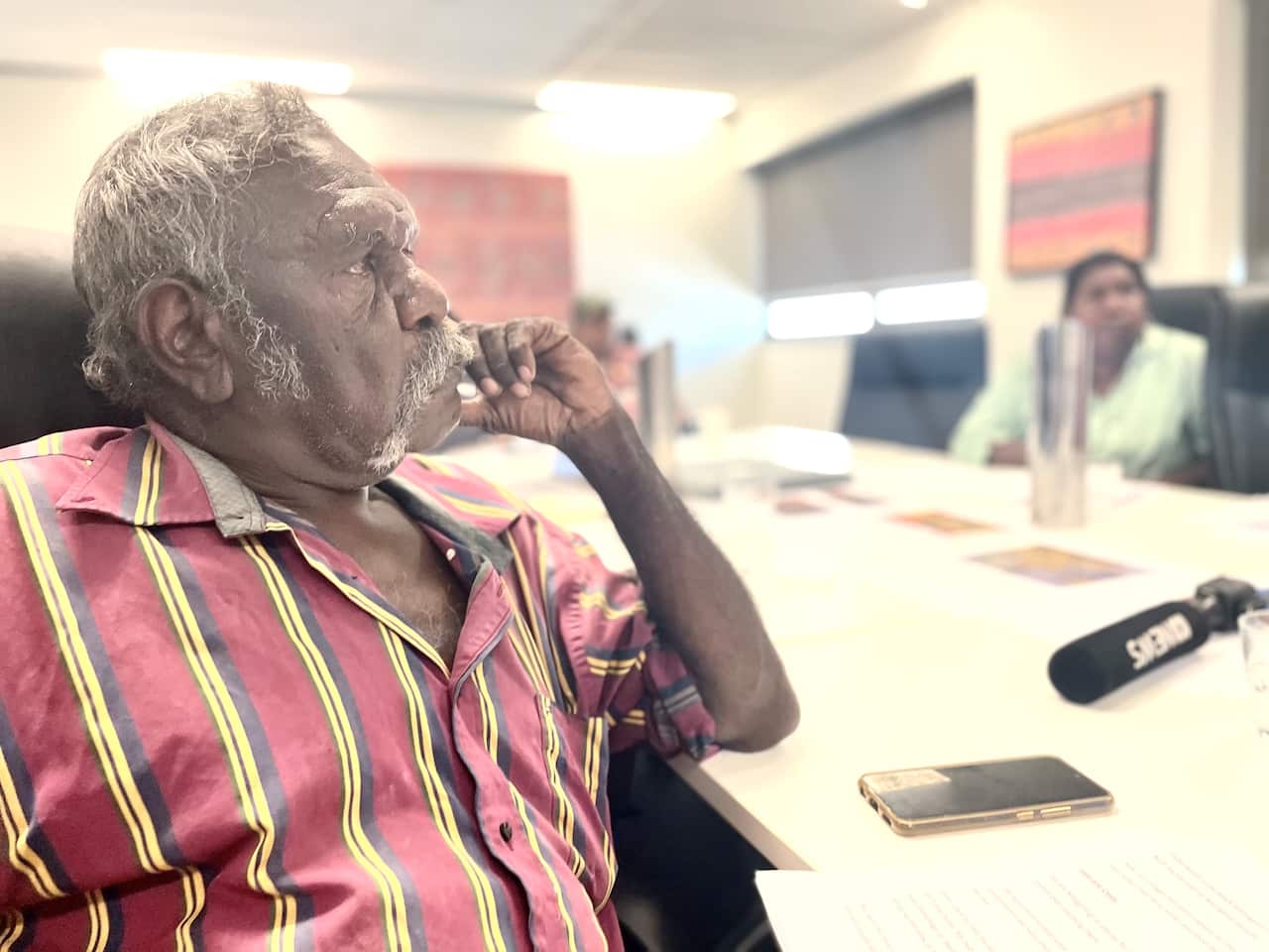 Gudanji traditional owner Casey Davey at the Juukan Gorge hearing