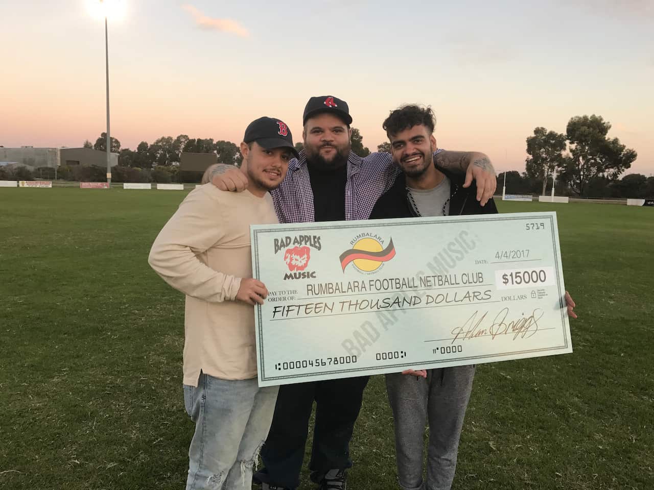 Briggs with Rumbalara cheque