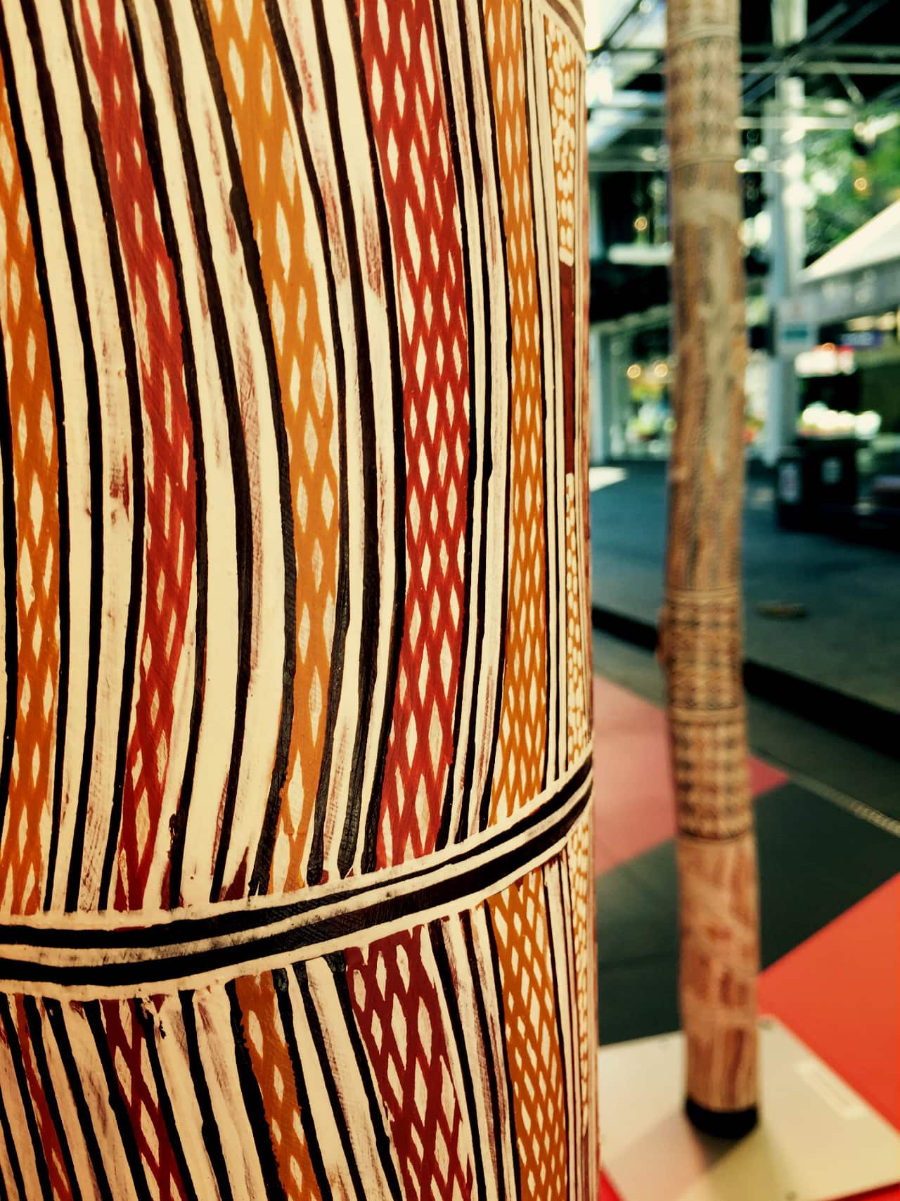 Larrakitj ceremony poles, by Arnhem Land artists
