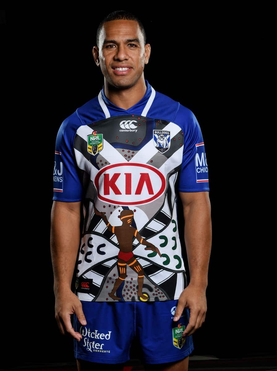 Will Hopoate in Canterbury's Indigenous Round jersey. 2018