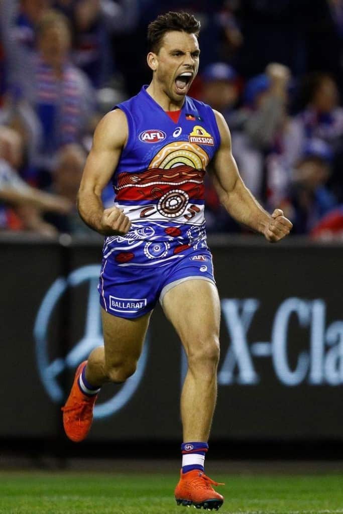 The 2020 Western Bulldog's Indigenous round guernsey.