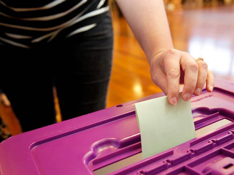 Voters posting their votes