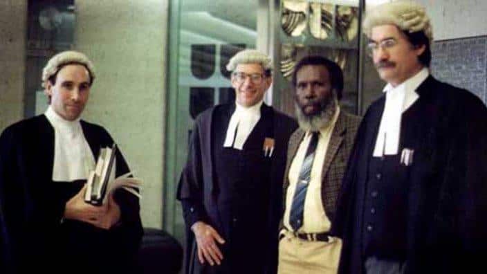 Eddie Mabo and legal counsel at the High Court of Australia