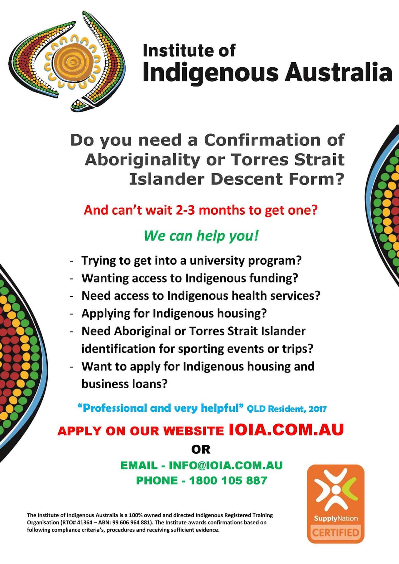 Institute of Indigenous Australia flyer