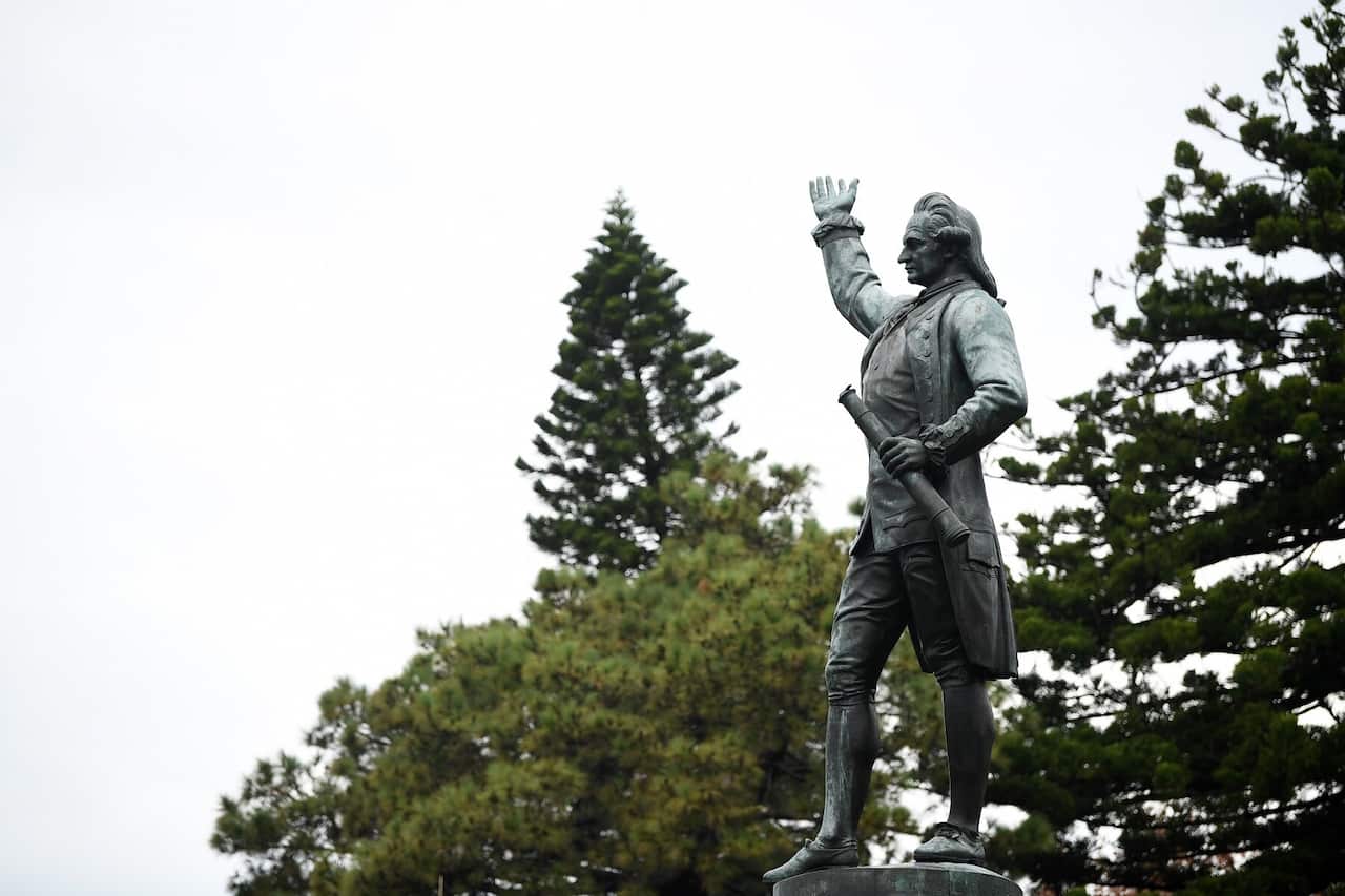 A Captain Cook statue in Hyde Park in Sydney
