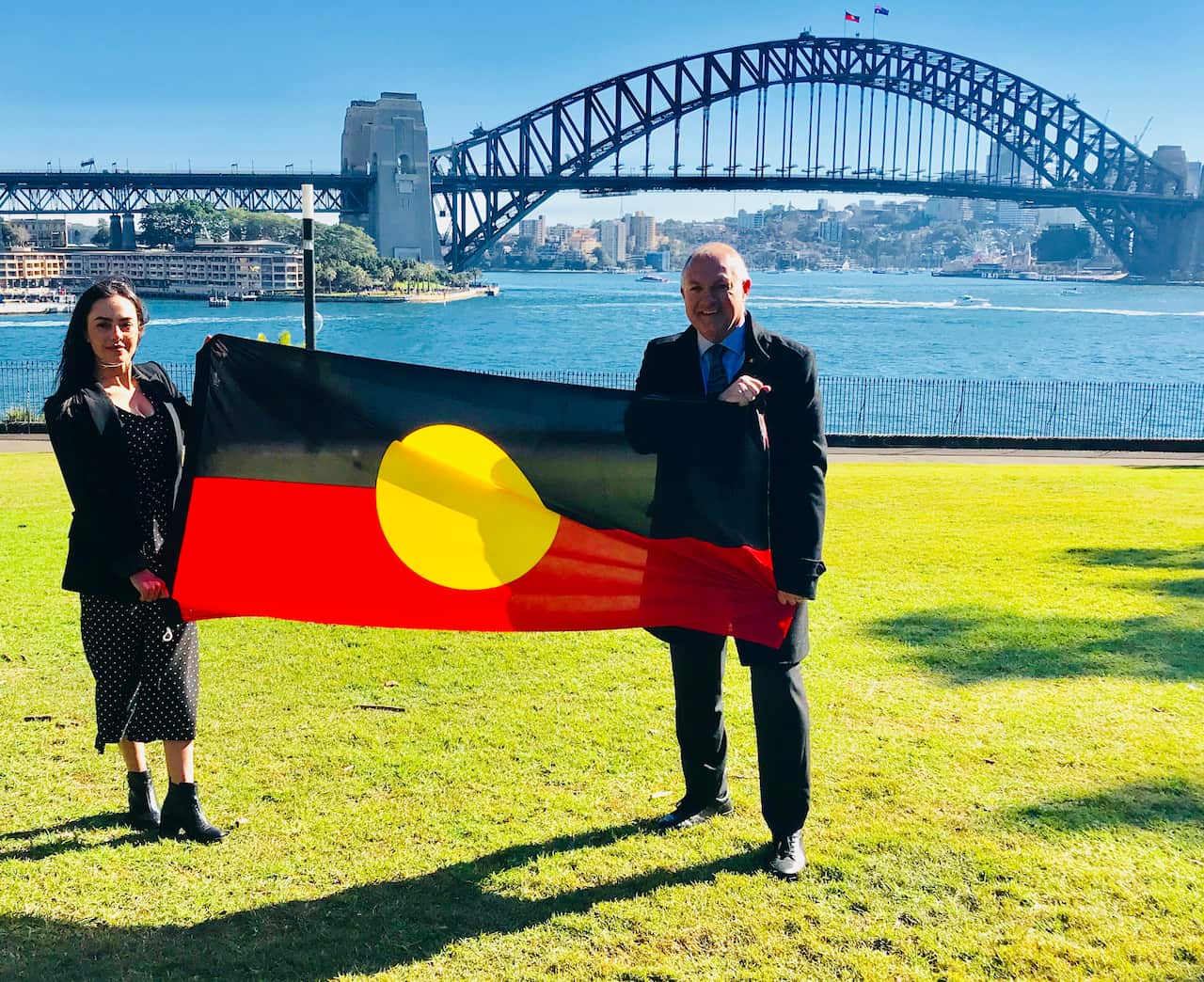 Cheree Toka and NSW Aboriginal Affairs Minister David Harris