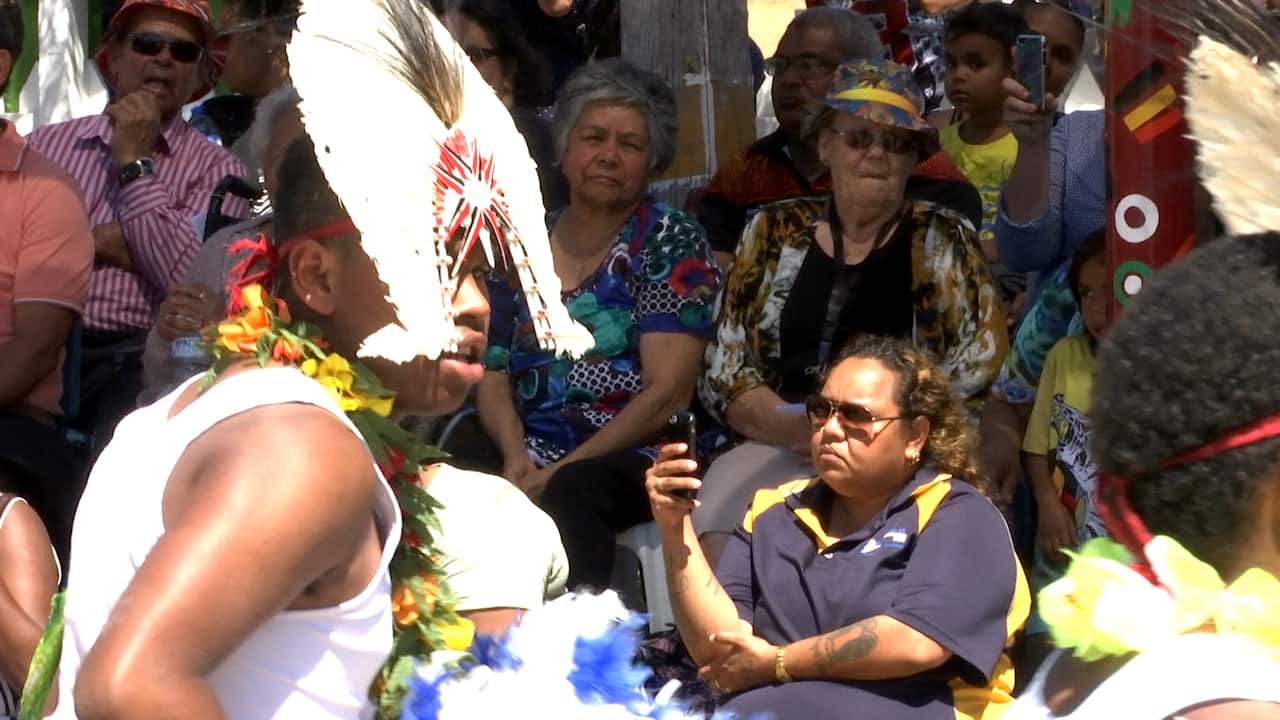 Torres Strait Islander dancer in Cherbourg