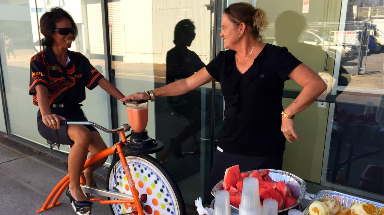Bike and blend stall at Darwin NAIDOC Week event