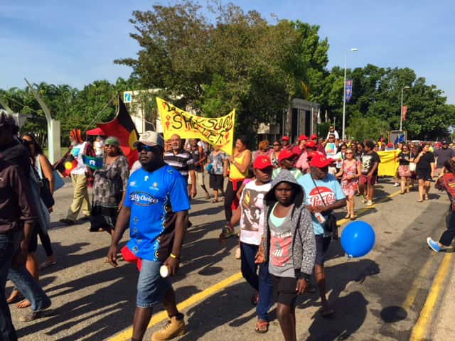 There was a strong turnout for Darwin's NAIDOC march. 