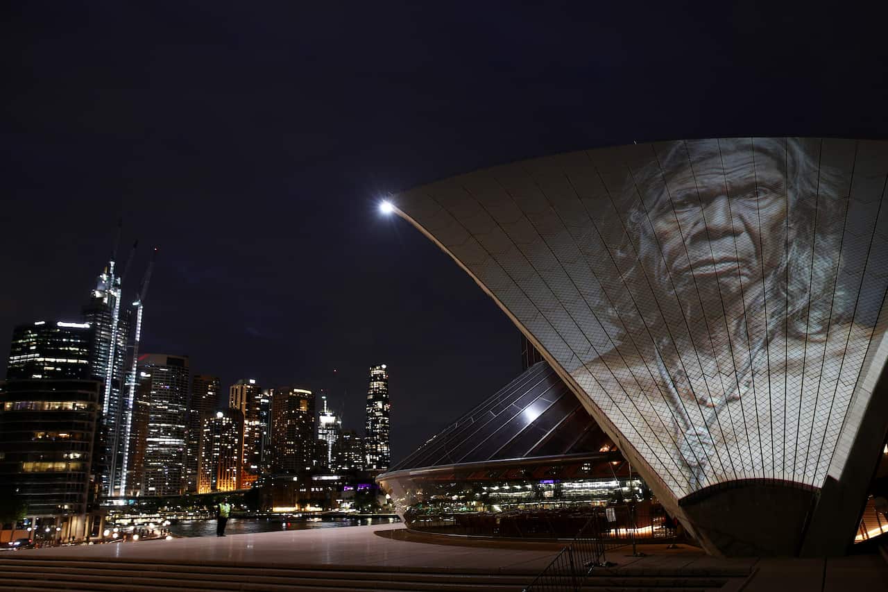 Sydney Opera House Bennelong Sails Illuminated To Celebrate David Gulpilil Ridjimiraril Dalaithngu