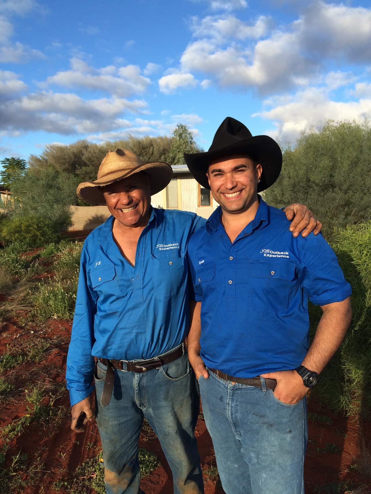 Ryan Liddle with father Johnny on Country