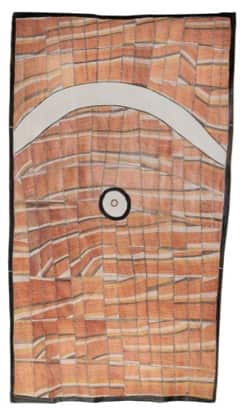 Telstra Bark Painting Award Winning entry 'Dilebang' by John Mawurdjul