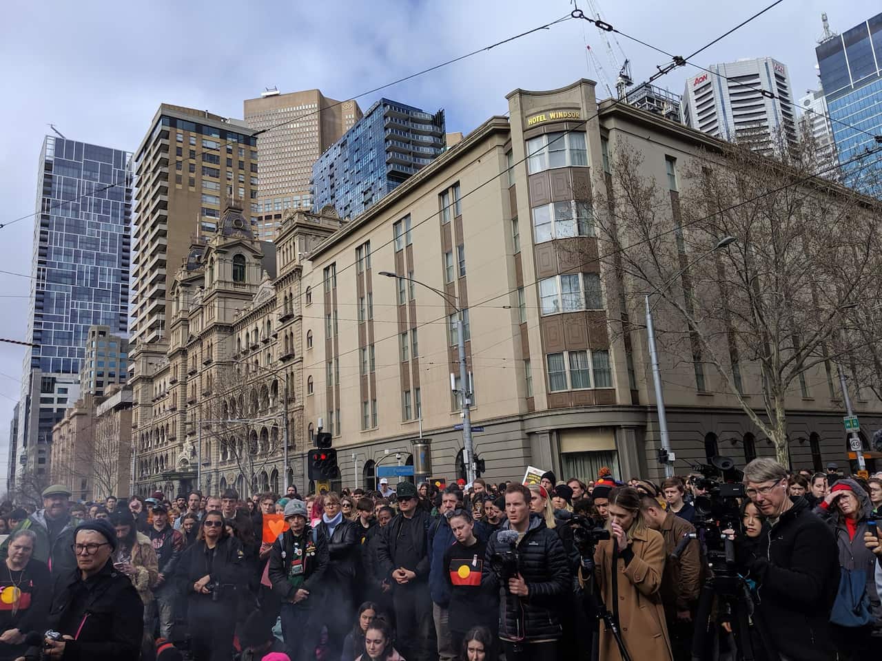 Thousands gather at Victorian Parliament for Djab Wurrung trees