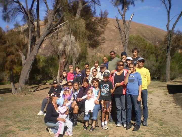 Dr Christopher Lawrence and some of his Noongar mob