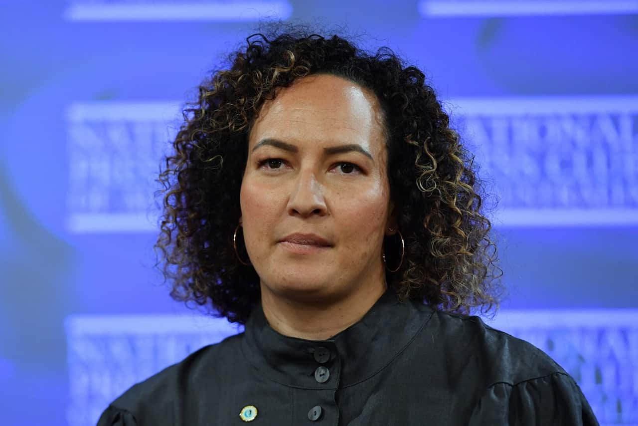 Healing Foundation CEO Fiona Cornforth at the National Press Club in Canberra,  June 2, 2021.