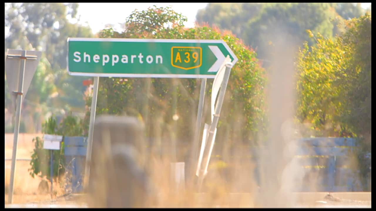 Shepparton road sign