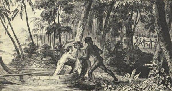 Scene from Mrs Eliza Fraser’s escape
