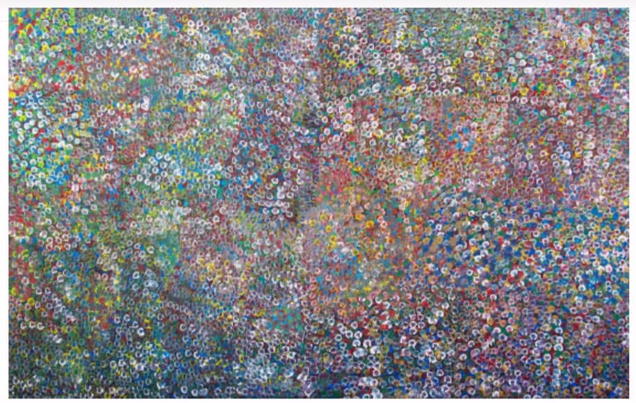 'Wild Flowers' (1995) by Emily Kame Kngwarreye (c1910-1996). Estimated sale price: $90-130,000.