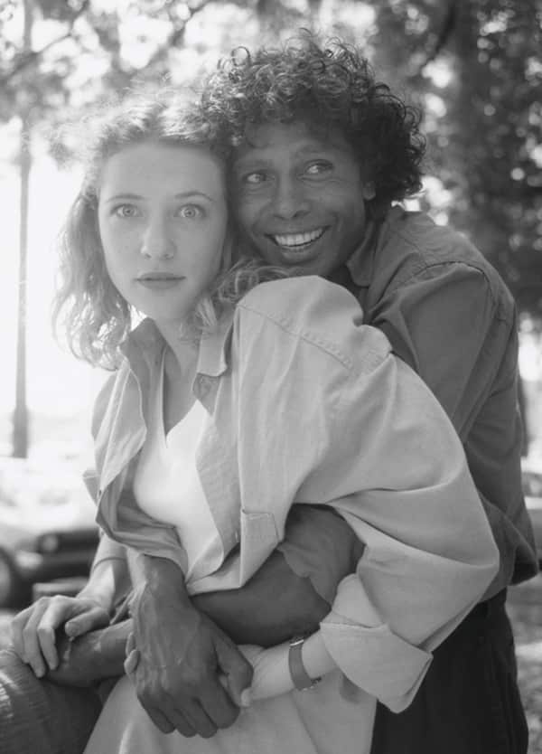 Ernie Dingo and Cate Blanchett Black and White
