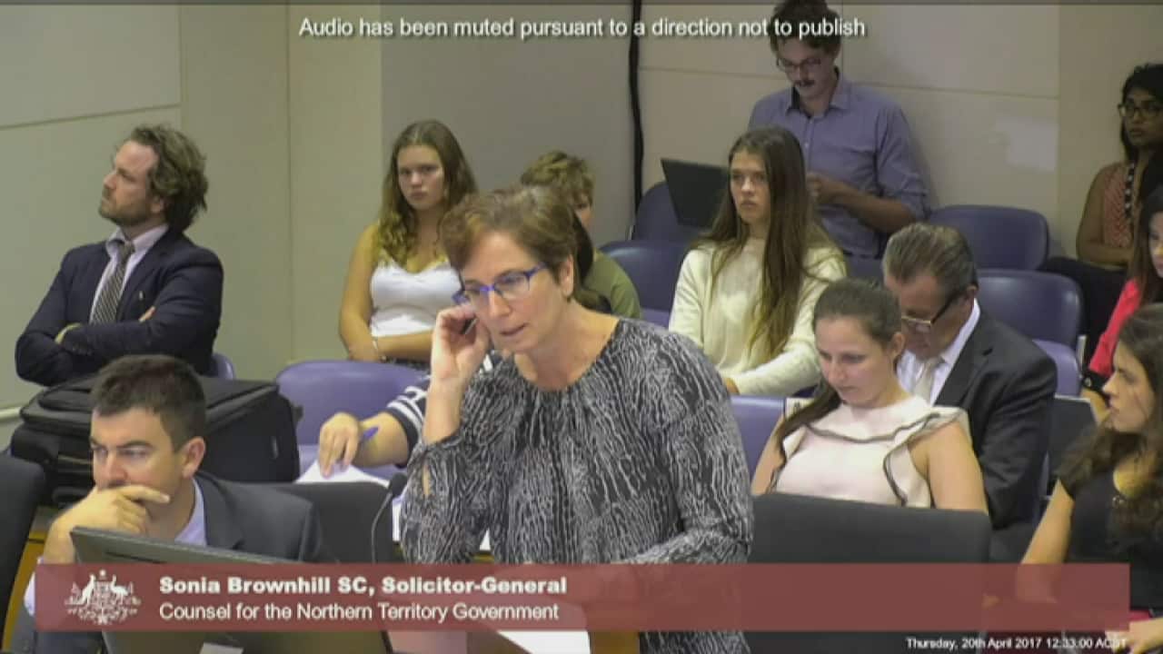 Counsel for the NT Government, Ms Sonia Brownhill SC.