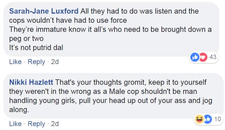 Facebook comments of the video on social media. 