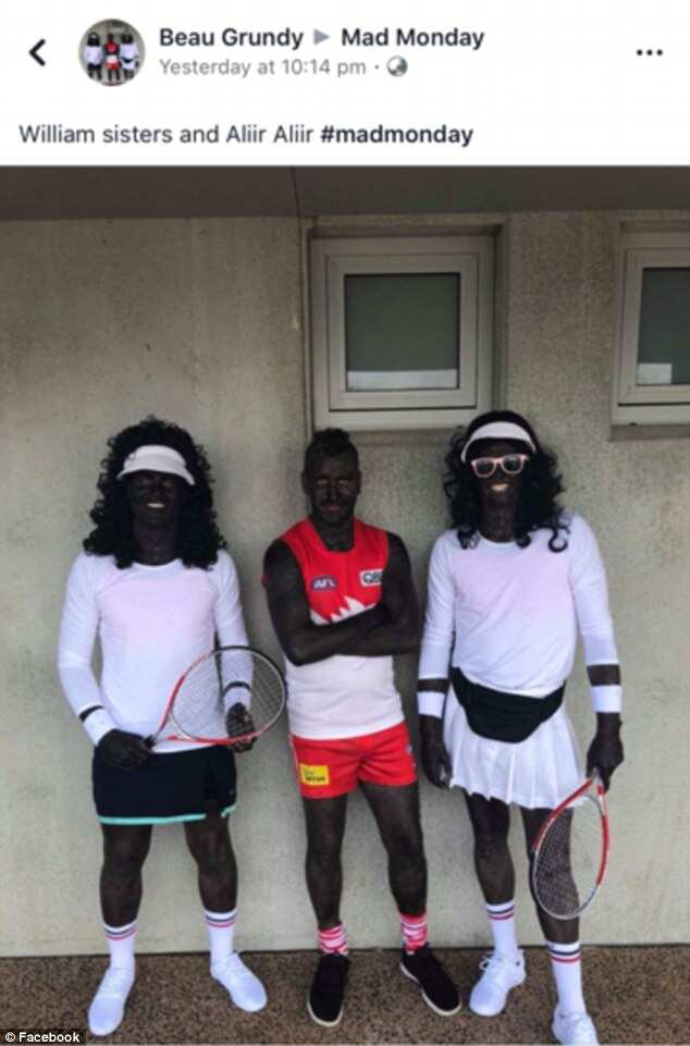 Footy players disgrace: Mad Monday ‘blackface’ 