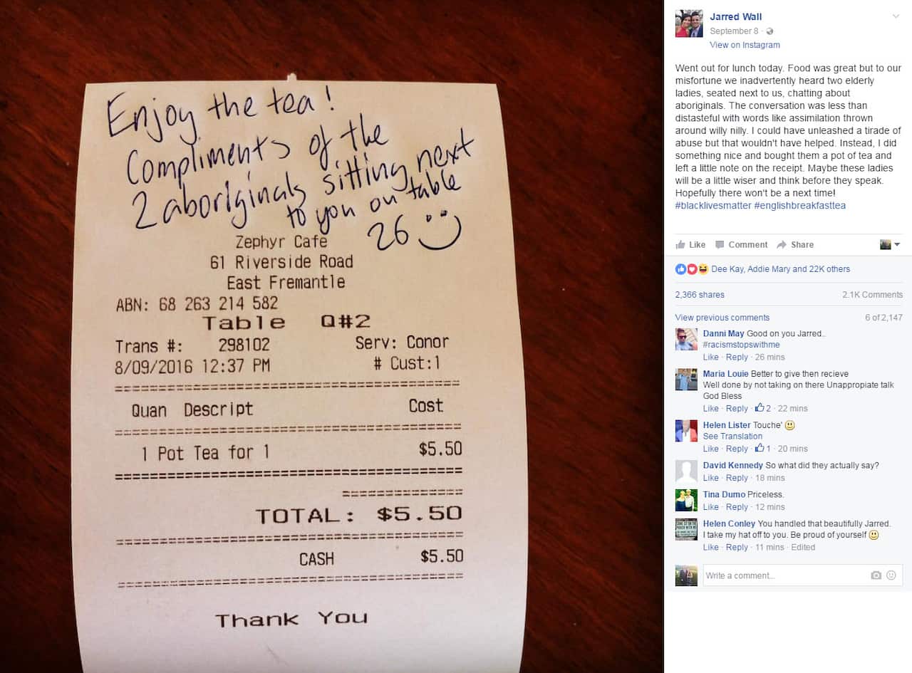 Jarred Wall Facebook post screen shot