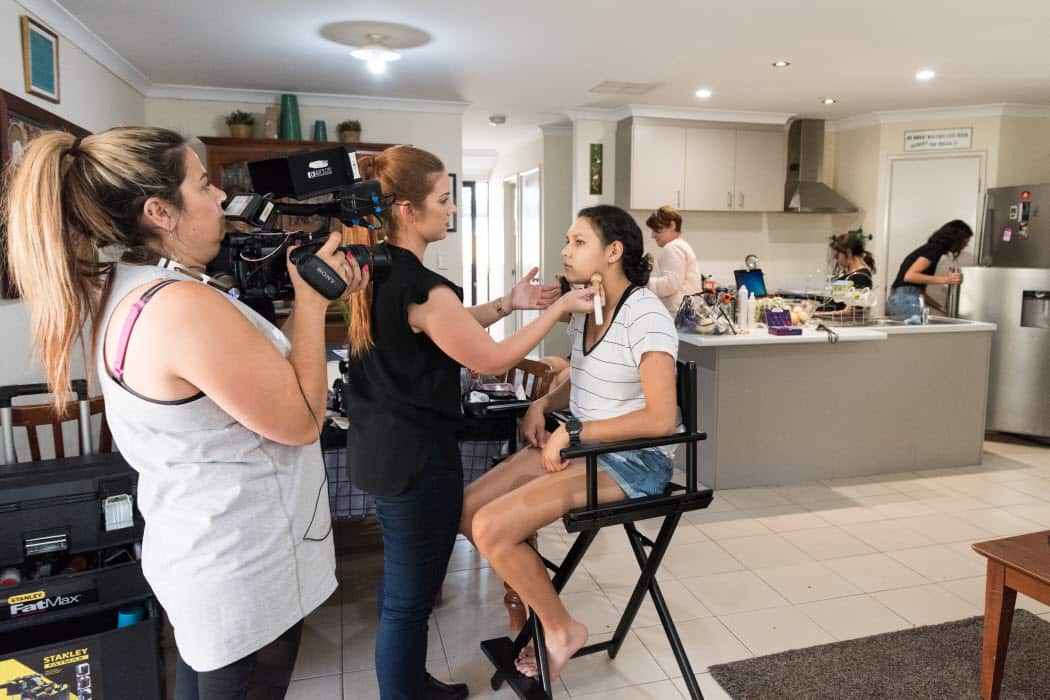 Karla Hart on the set of Family Rules NITV