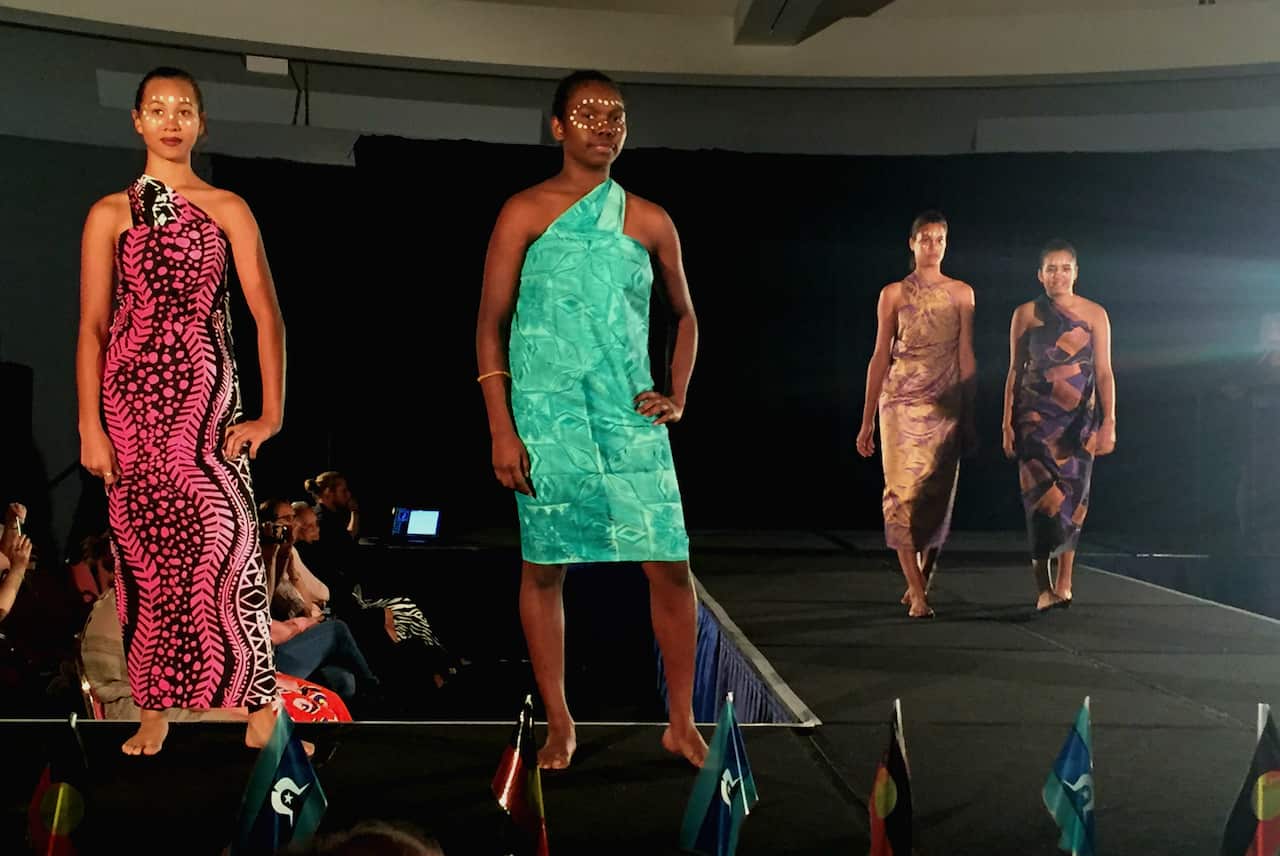 Indigenous models at the NT Aboriginal Fashion Showcase. 