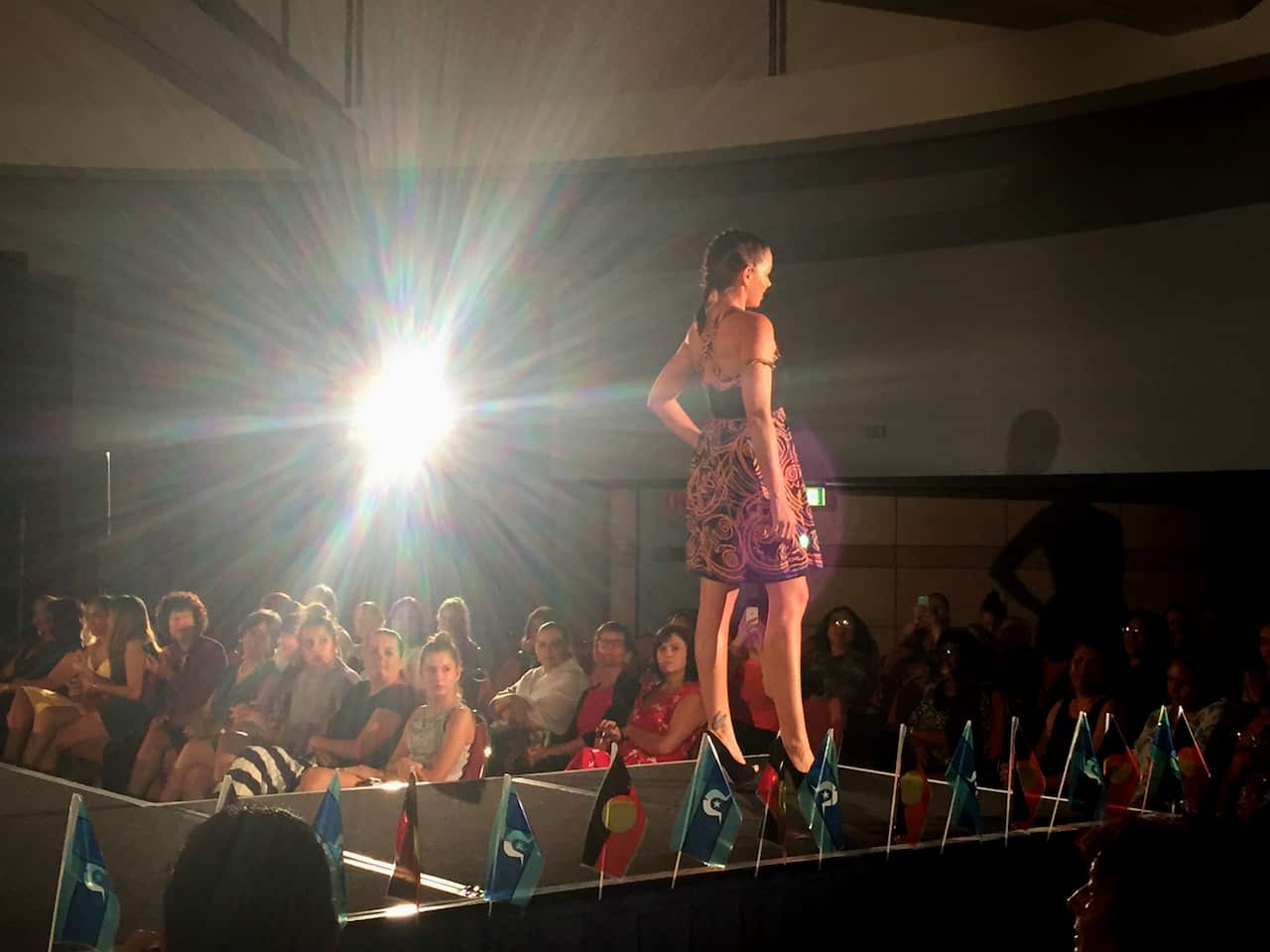 A young Indigenous model at the NT Aboriginal Fashion Showcase during NAIDOC Week