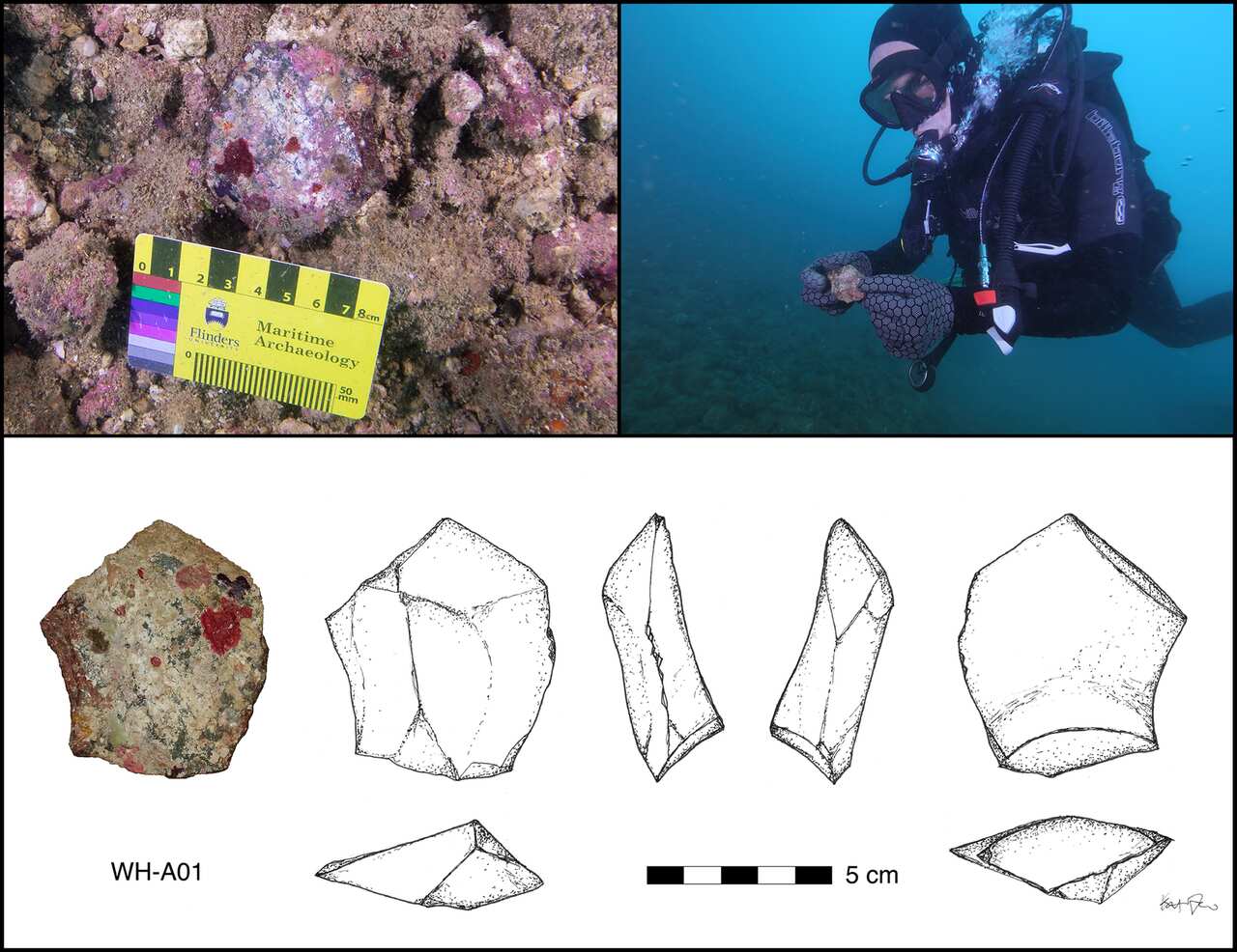 An ancient artefact was recoevered from Flying Foam Passage, Western Australia. 