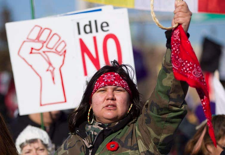 About 1,000 Idle No More protesters demonstrate in Windsor, Ont., in 2013