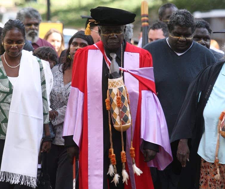Gumbula with his family receiving his honorary Doctor of Music degree