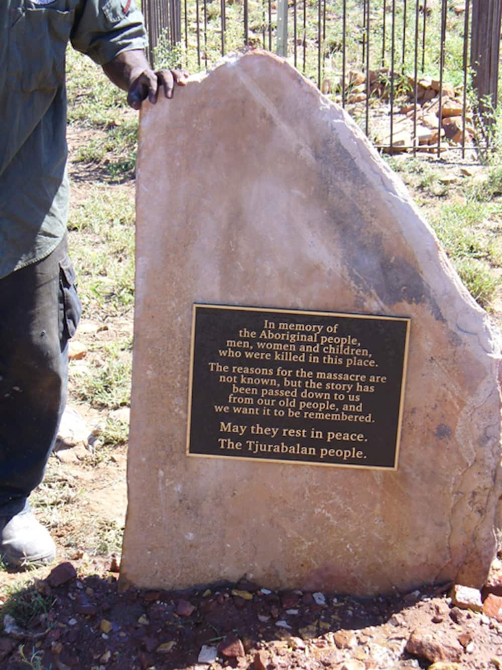  Memorial erected at the Sturt Creek massacre site.