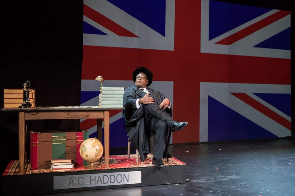 Bani sends up English anthropologist Alfred Haddon.