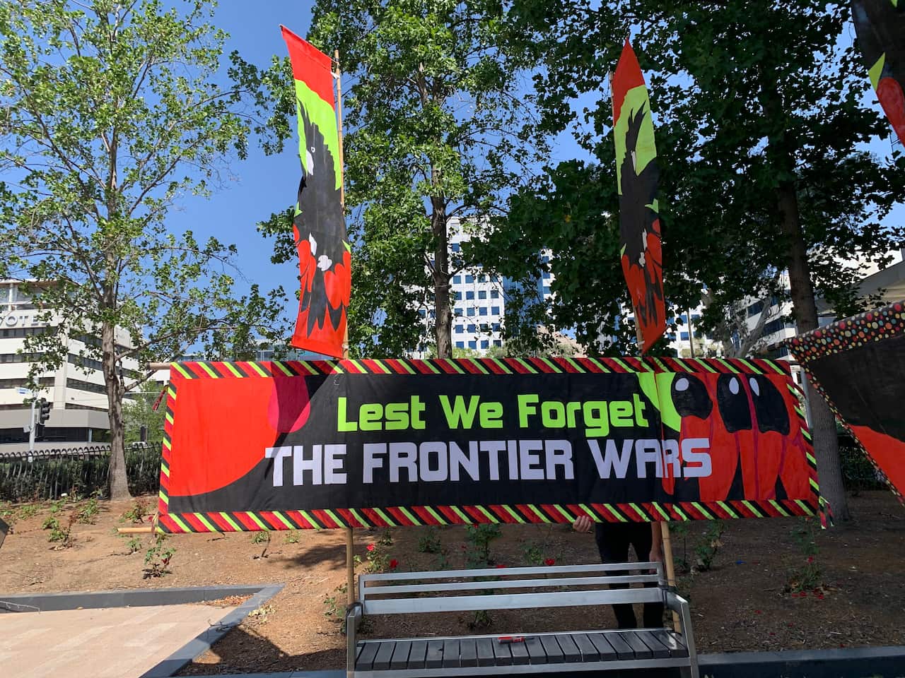 Canberra Survival Day March about to get underway on Ngunnawal country.